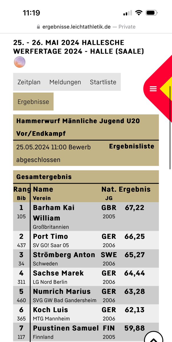 Kai wins Halle U20