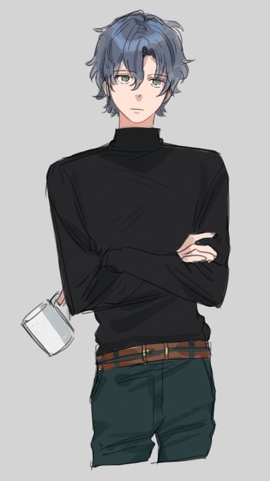 「holding turtleneck sweater」 illustration images(Latest)