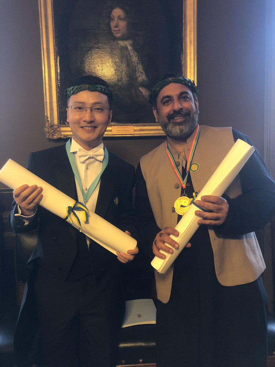 ylvaekstrom's tweet photo. En stor dag för @uu_media_comms igår då en av medie- och kommunikationsvetenskap i Uppsalas fäder blev jubeldoktor och tre av våra doktorer promoverades! Hurra för Peder Hård af Segerstad, Siddharth Chadha, Yiming Chen och Katya Lindén🥂🎉 https://t.co/ZnX4iYKTVh