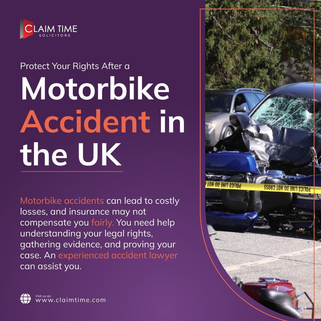 ClaimTime11's tweet photo. Learn the steps to take, protect your rights, and secure compensation after a motorbike accident. #MotorbikeAccidents #UKLaw #InjuryClaims #LegalAdvice #BikerRights #AccidentCompensation #RoadSafety #LegalSupport
Read more: https://t.co/wGj5WJZres https://t.co/iN8Advezcg
