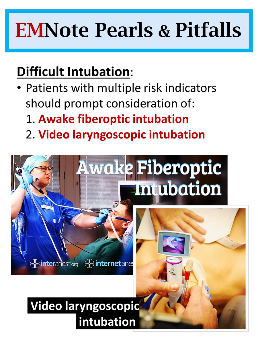 Difficult Intubation Evaluation. youtube.com/shorts/-55qYV1… Patients with multiple risk factors warrant consideration of advanced techniques such as awake fiberoptic or video laryngoscopic intubation.