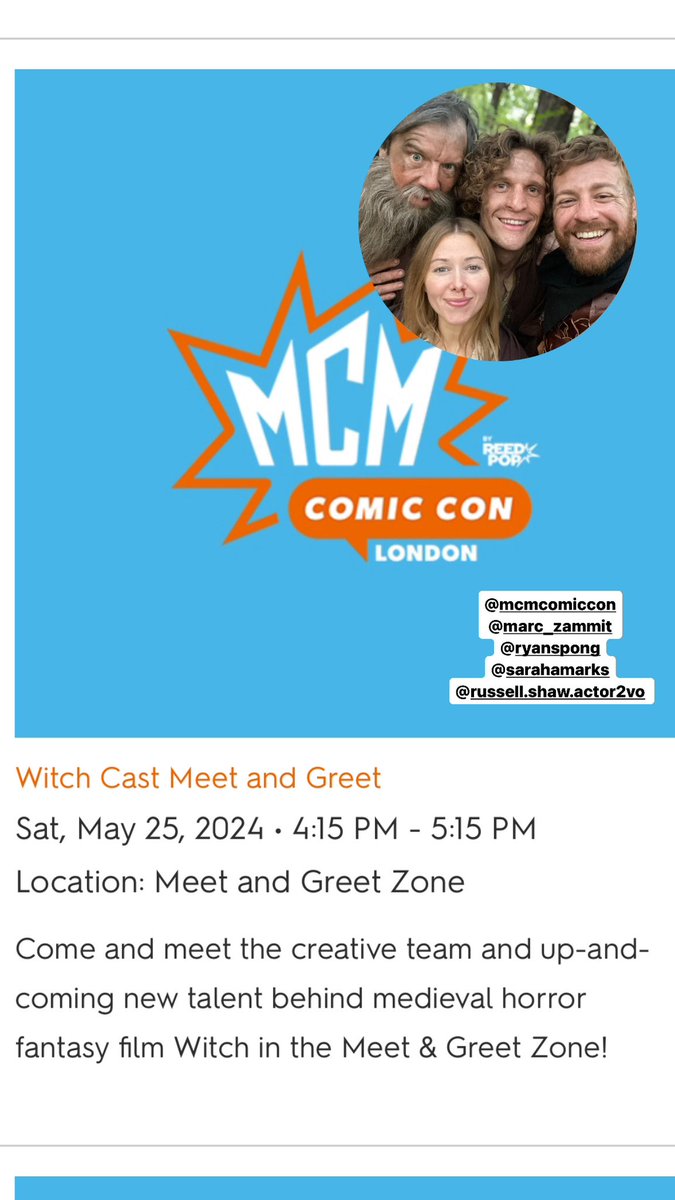 At MCM comic con today!! If you’re there come say hi! 👋🏼 @MCMComicCon