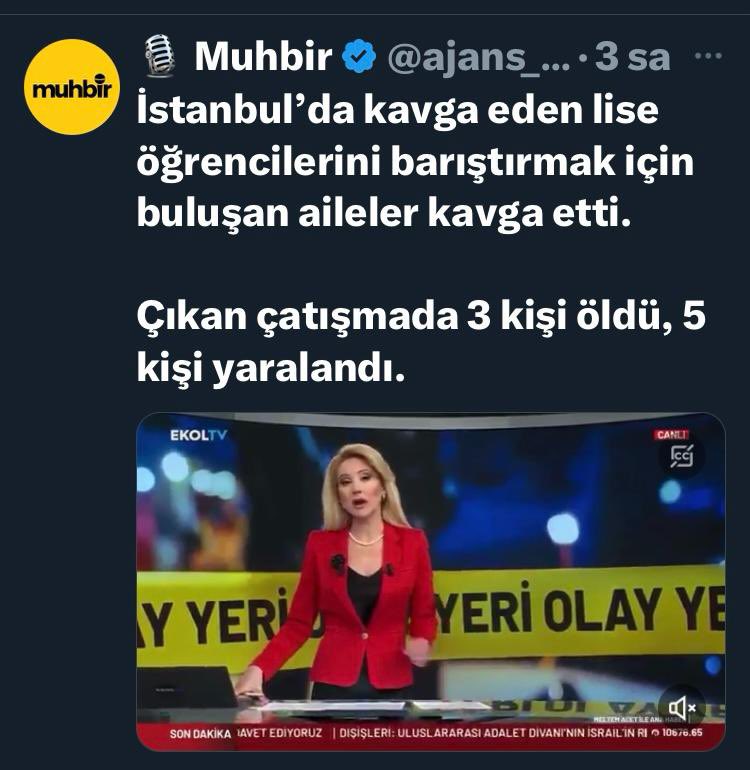 … Vatandaş sinirli… Vatandaş çok sinirli… Çocuklarını barıştırmak için buluşan ailelerin kavgasında, üç ölü beş yaralı… Bugünlerde aman dikkat canlar… Öfke yüklenmiş insanlar, feci gözü kara bir şekilde birbirlerini harcıyorlar… Uymayın olur mu hiç kimseye… Aman uymayın…