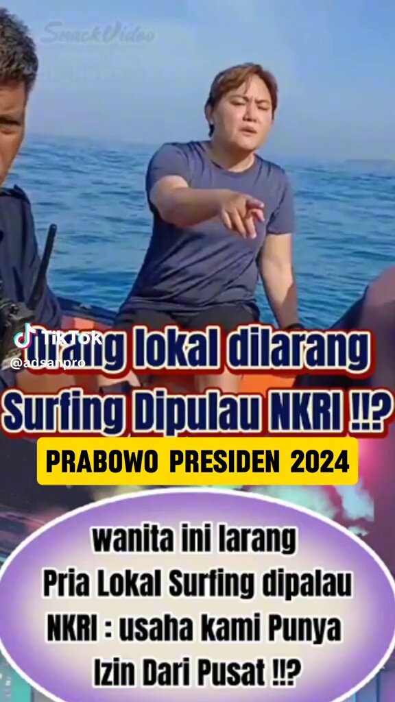 P3gEl's tweet photo. Orang lokal dilarang surfing di laut NKRI?yg melarang adalah seorang wanita cindo yg mengaku punya izin pemanfaatan laut, ditanya aturan nya mana tak bisa tunjukkan, balik nanya ada izin tidak berselancar, emang berselancar harus izin?🤨 https://t.co/ISVzkl6DN1