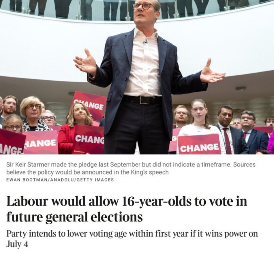 Labour MPs, who think at the age of 15 you’re too young to know what you’re doing, even if you hop on a plane to join a death cult like Shamima Begum. However, one year later, you’re magically wise enough to vote. 🥴