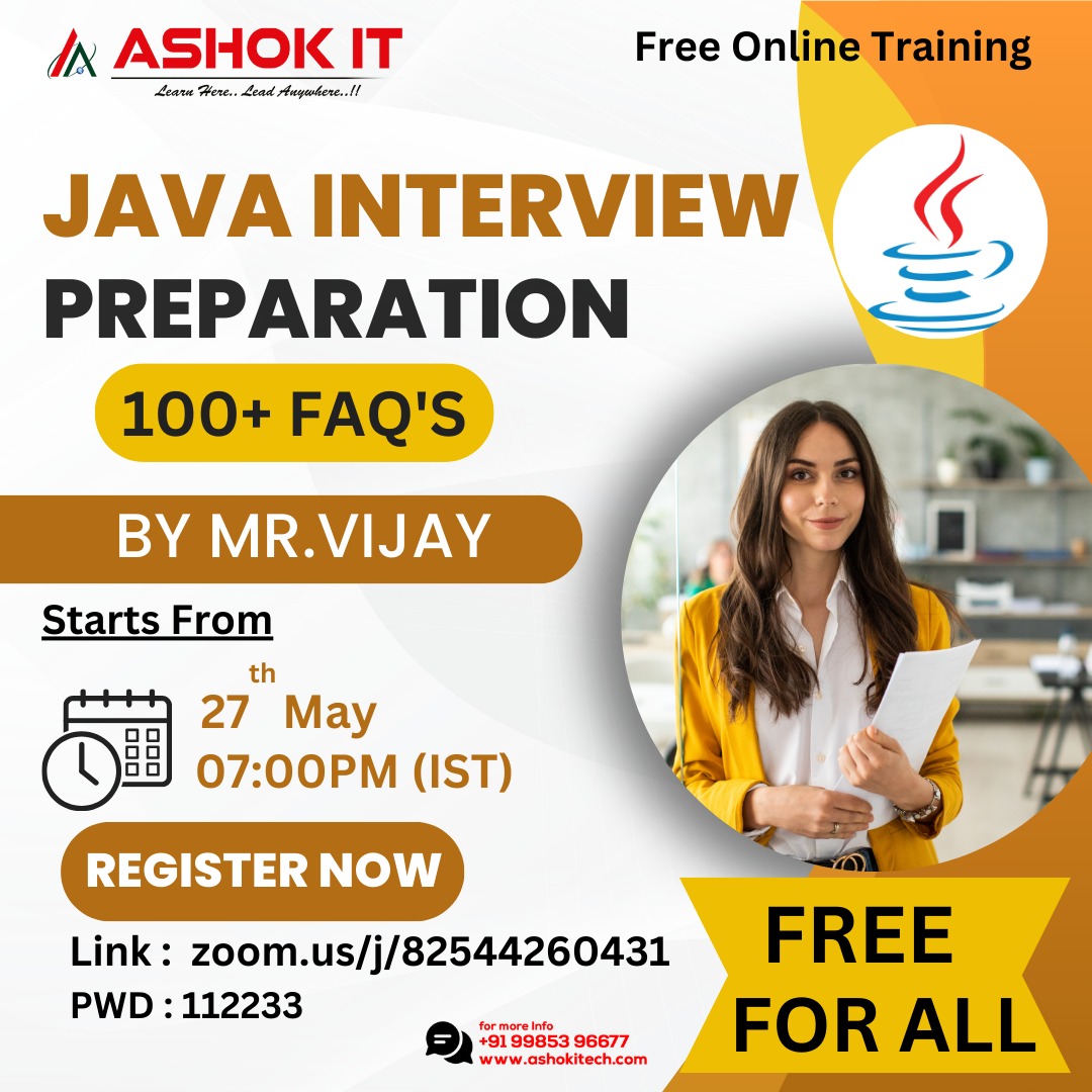 ashokitschool's tweet image. 🛑 Java Interview Preparation🛑

✍️ Enroll Now : bit.ly/3TO8v3Y

👉 Free Classes On 27th-May @ 7:00 PM IST

👉 Follow Our WhatsApp Channel : bit.ly/49wCWje

#javafullstackdevelopercourse #java #javafullstacdevelopmentcourse #coding #programming