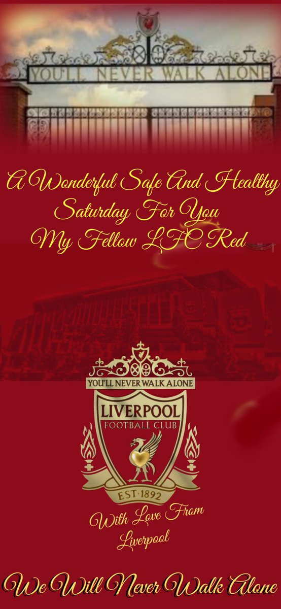 @cheshirevenom A Wonderful Safe And Healthy Weekend Saturday For You And Your Family Peter My Fellow LFC Red🙏 Have A Great One M8 Whatever You're Doing Today👍Take Care And Be Safe Peter🙏💖 #WeAreLFCWeAreFamily #RollOnNextSeasonReds