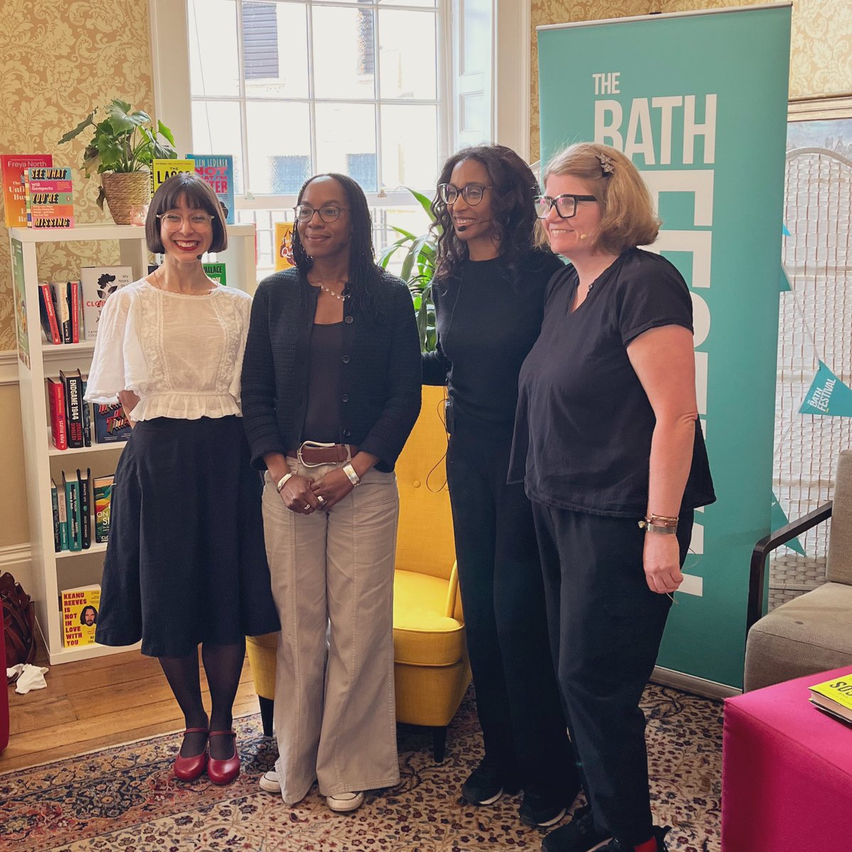 I love Bath and I love being in Bath with Kaliane to talk all things MINISTRY OF TIME at @Bathfestivals. A brilliant panel with Vanessa Walters and Fiona Williams, moderated by @CatRentzenbrink.