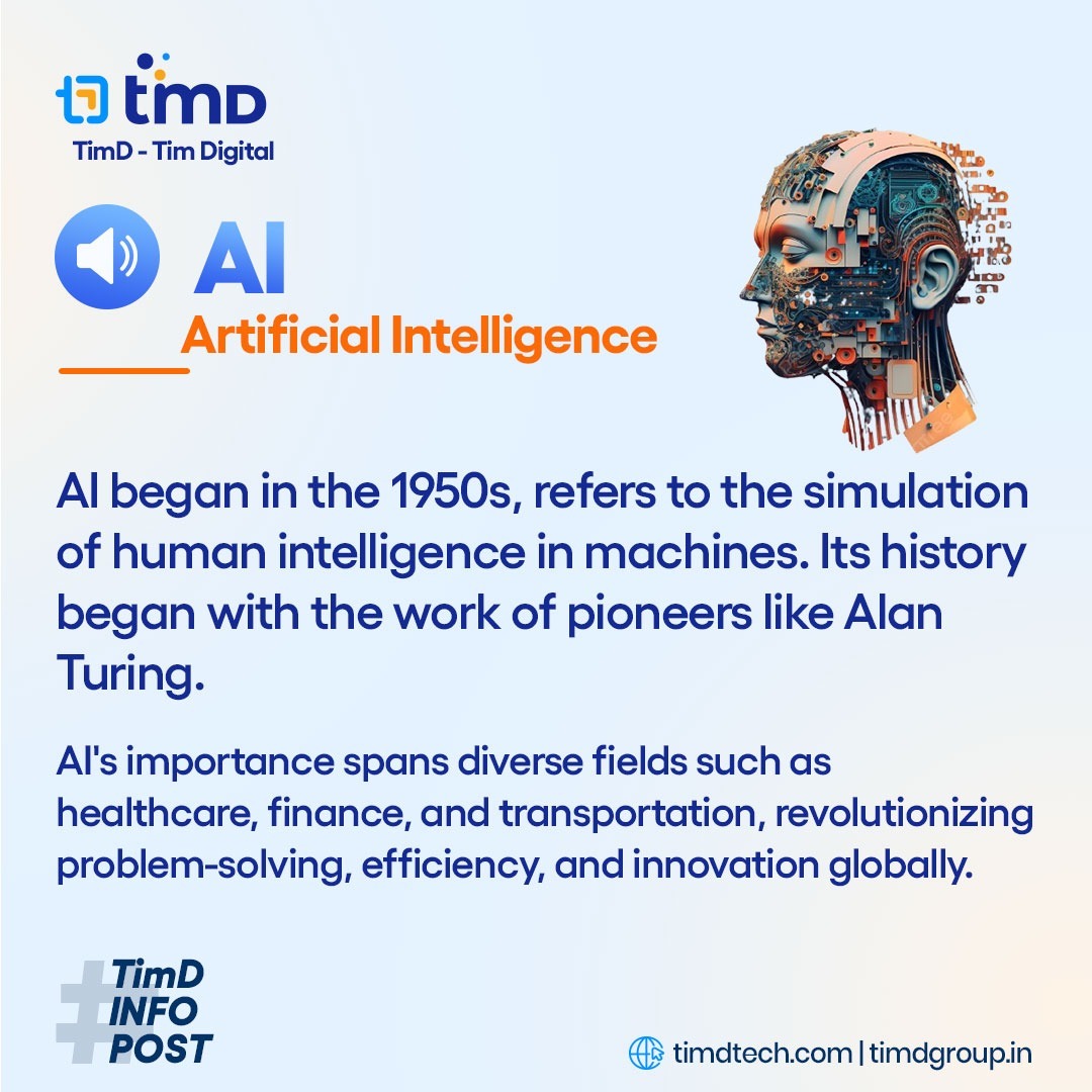 AI originated in the mid-20th century with early computing machines and algorithms for human-like tasks, highlighted by Alan Turing's work and the 1956 Dartmouth Conference.

#AI #artificialinteligence #machine #Computing

#TimD #TimDigital #DigitalizeYourGoal #LetsGrowTogether