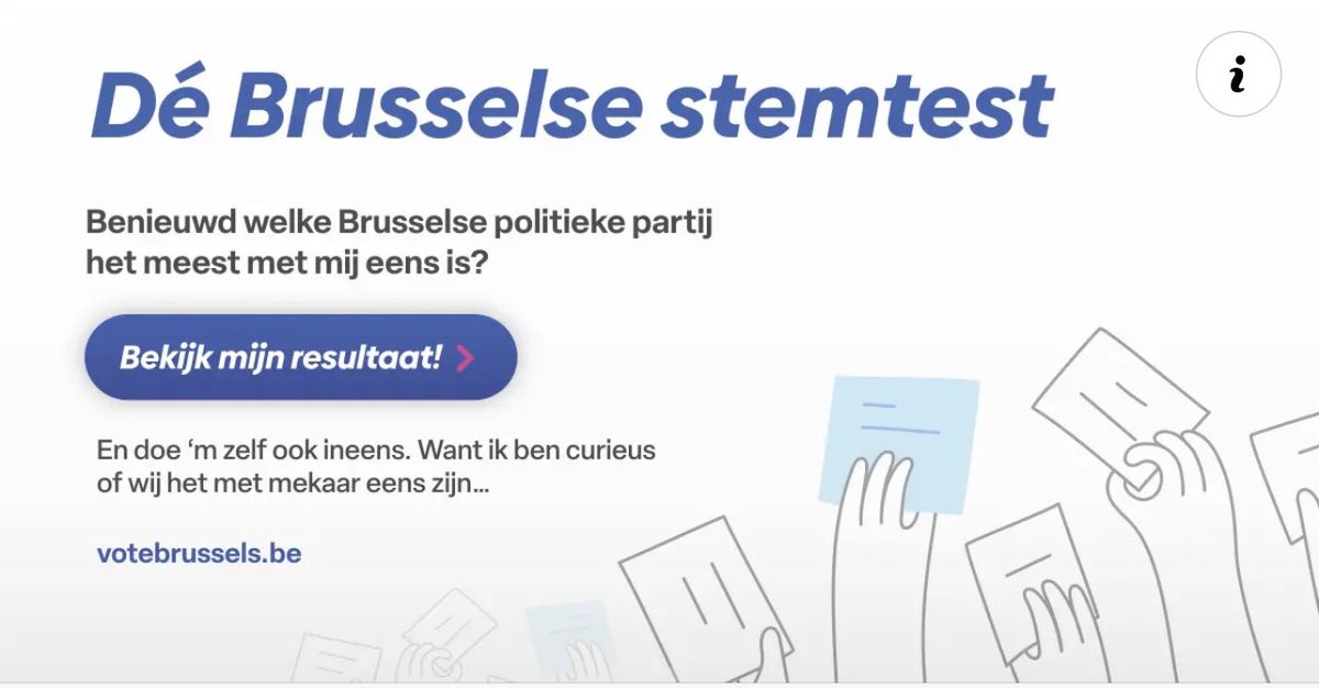 Een stemtest voor Brussel. Egalement en français bien sur. votebrussels.be