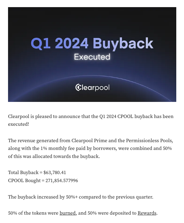 ✦ Buyback

The revenue generated from both permissionless and permissioned liquidity pools is utilized to buy back $CPOOL on the open market.

The purchased $CPOOL is either added to the rewards pool for redistribution as LP/staking rewards or burned.