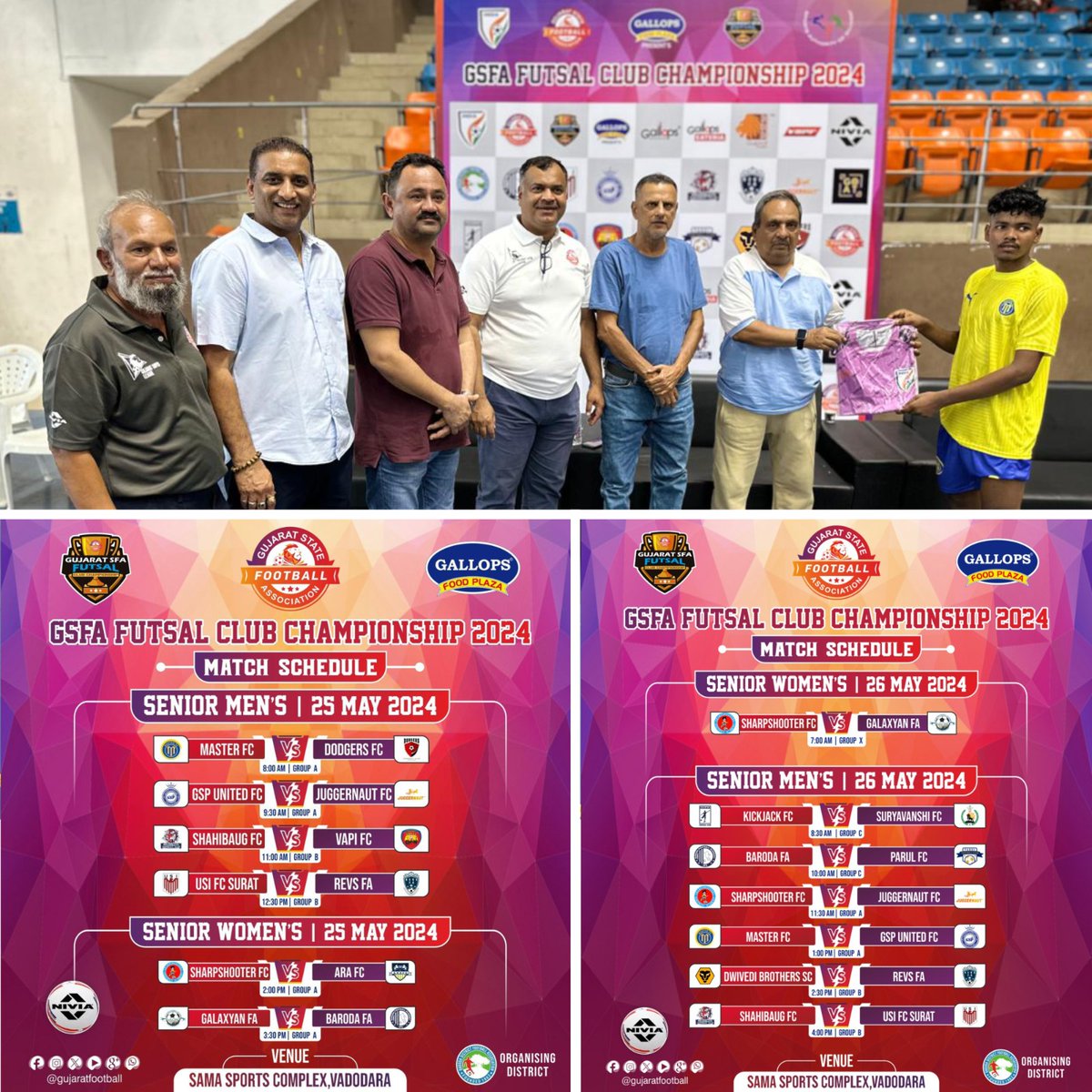 The Gujarat State Futsal Club Championship 2024 starts today in Vadodara. It will indeed be great week of futsal action, showcasing incredible talent and sportsmanship. My best wishes are with all the teams. #GSFAFutsal #Futsal2024 #Vadodara #IndoorFootball @GujaratFootball