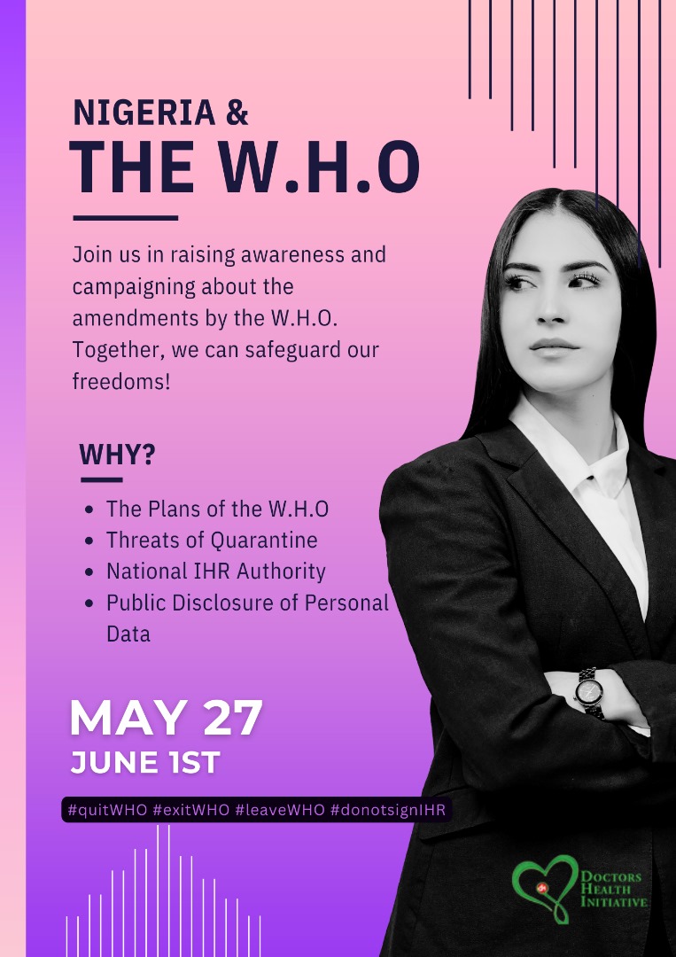 Doctorshea85856's tweet image. A call to all our friends from all over the world to stand with us in solidarity as we boycott the forthcoming World Health Assembly.
77th WHA: NOT IN OUR BEST INTEREST.
#quitWHO
#exitWHO
#leaveWHO
#stoptheWHO