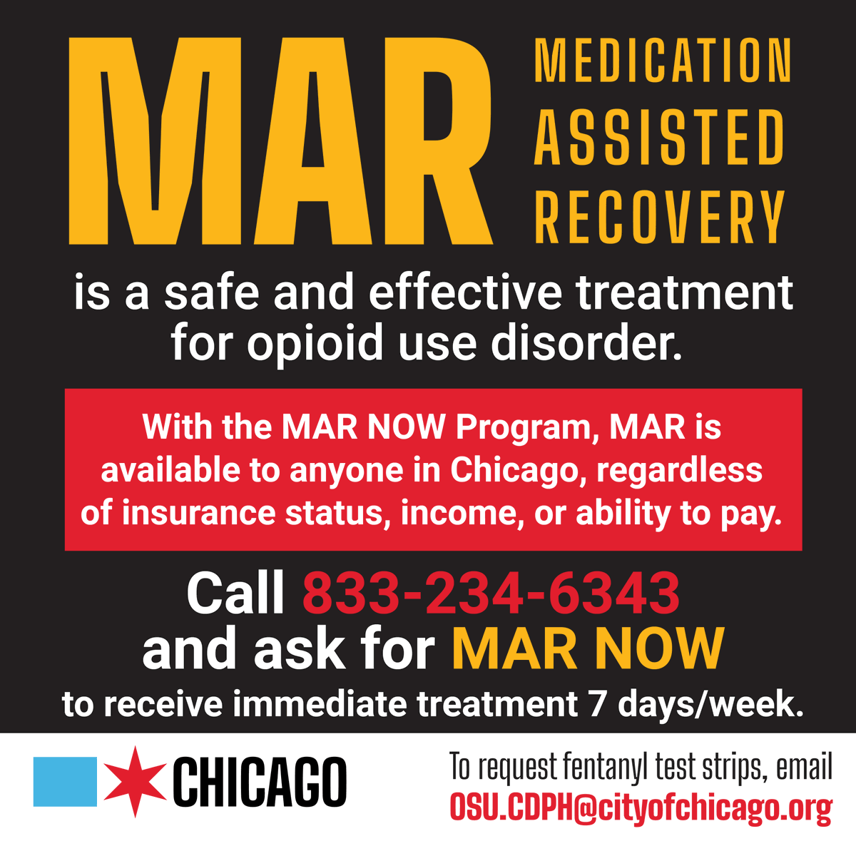 Go slow, don't use alone, and carry Narcan.

There is also safe &amp; effective medication to treat opioid use disorder and it is available over the phone, regardless of insurance status or ability to pay. Just call 833-234-6343 and ask for MAR NOW. Help is available 7 days/week.