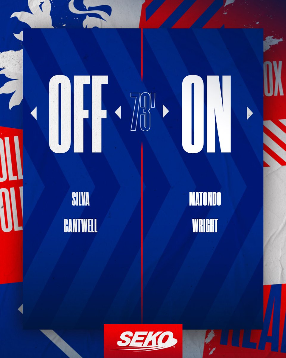 73' SUB: A double change for Rangers. ➡️ ON: Matondo & Wright ⬅️ OFF: Silva & Cantwell Rangers 0-0 Celtic | #ScottishCup