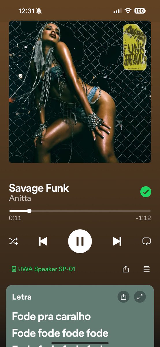 Sempre que to desanimada eu boto savage funk no maximo e a energia ancestral que chega com o “FODE PA CARALHO FDP” ja me anima a retomar meu dia