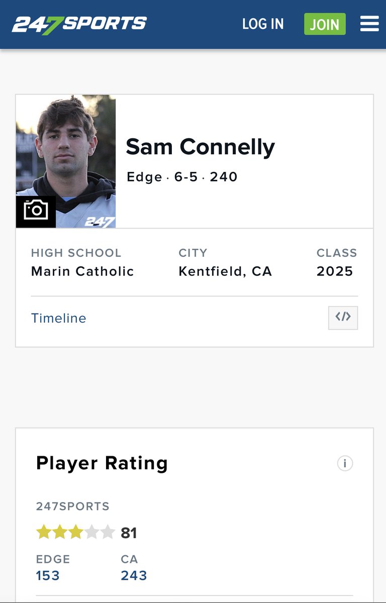 SamConnelly74's tweet photo. Much appreciation for the ⭐️⭐️⭐️ rating from @247Sports. Thank you @BrandonHuffman and @GregBiggins https://t.co/Q9UWB7vCqH