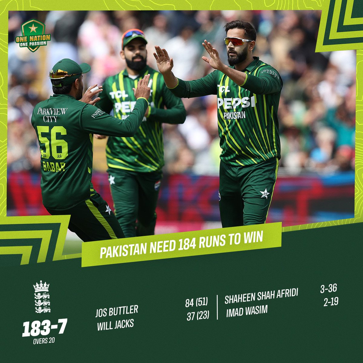 ICYMI: Wickets tumbled in the death overs as England set Pakistan a target of 184 🏏 #ENGvPAK | #BackTheBoysInGreen