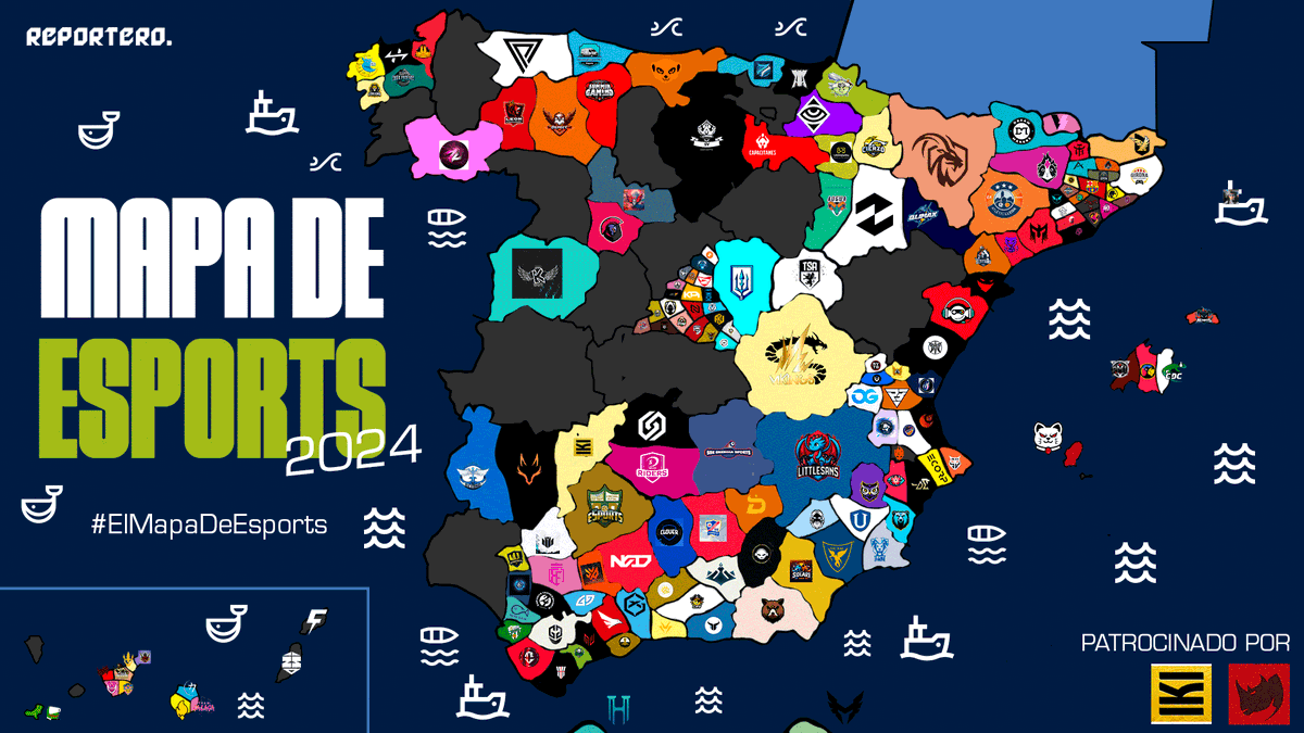 EL MAPA DE ESPORTS 2024 🗺️ Este es el mapa compuesto por todos los equipos de Esports que actualmente forman parte de la comunidad 🌍 Ha sido mucho trabajo detrás de este proyecto, muchas gracias por todo el apoyo ❤️ PATROCINADO POR @WildRhynos Y @IKITeam 🤩 Diseñado por