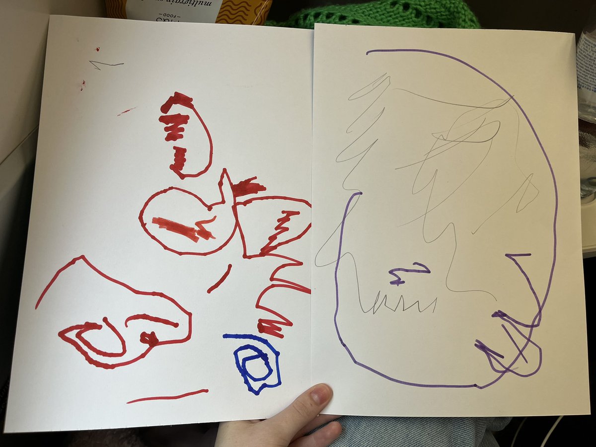 RoseannaLeconte's tweet photo. A kid sitting in front of me has drawn some artwork for me 🫶 All is well again. An announcement has just been made saying there should be no more delays past Durham 🤞 https://t.co/Q3L8vhbPNx