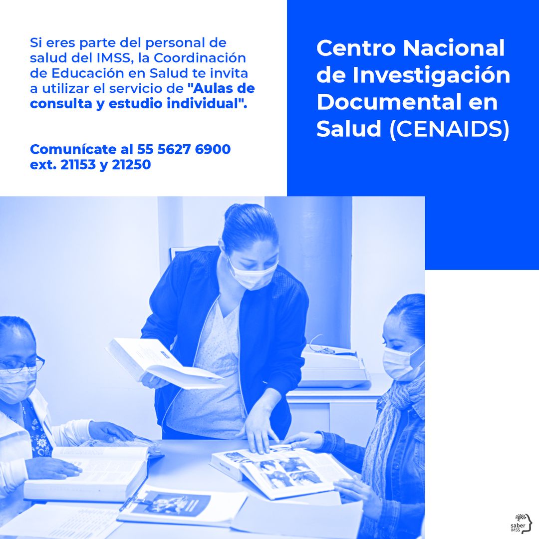 Saber_IMSS's tweet photo. La Coordinación de Educación en Salud reconoce la importancia de brindar un entorno seguro y tranquilo para que el personal de salud del IMSS realice sus actividades académicas. ¡El #CENAIDS te espera! https://t.co/YhgGUnP1NC