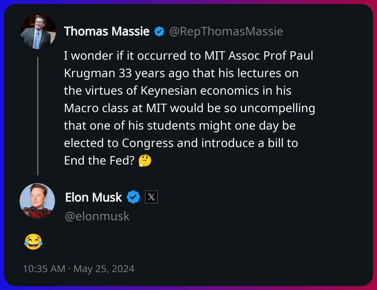 Elon Musk replied to Thomas Massie x.com/RepThomasMassi…