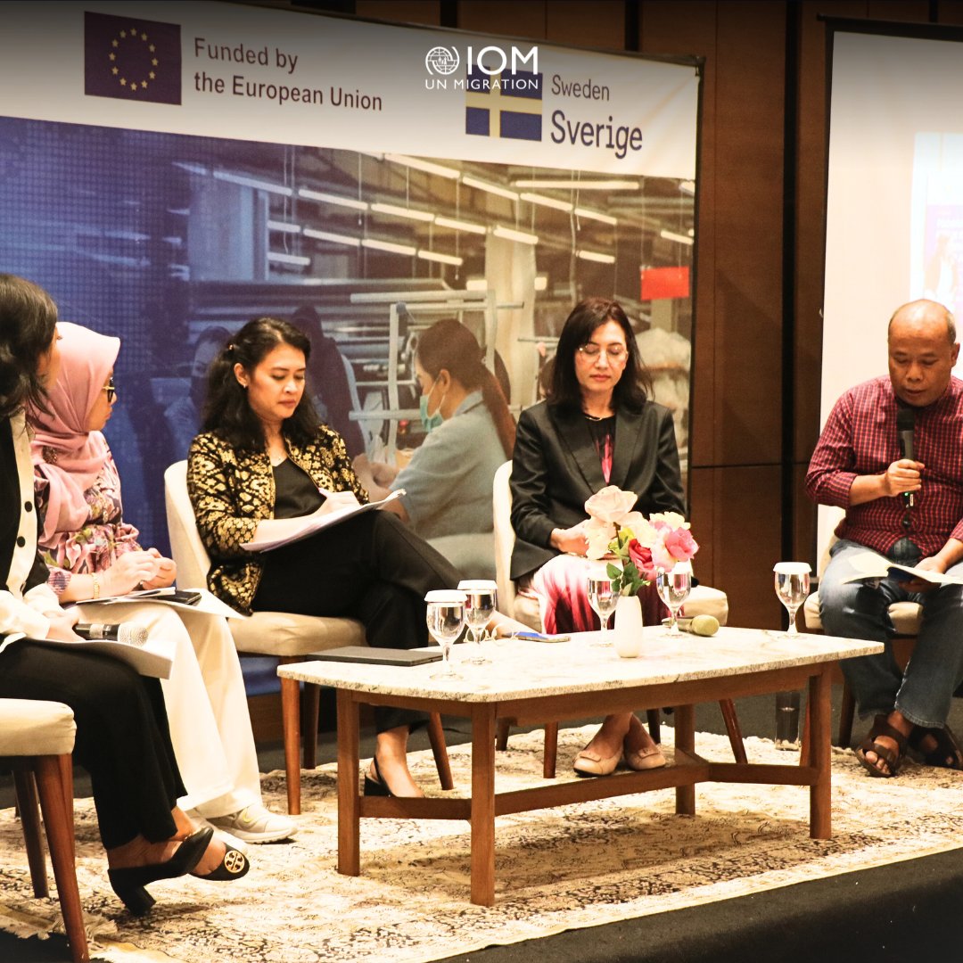 IOMIndonesia's tweet photo. Protection of Indonesian #MigrantWorkers rights are imperative for global supply chains sustainability! ๐
On 22/05, we launched the #MBHR Asia program implementation plan in ๐ฎ๐ฉ in collaboration with
@PerekonomianRI, & supported by @uni_eropa, @Sweden
https://t.co/WQqfQ7iIyv https://t.co/WXTrpHWyAU