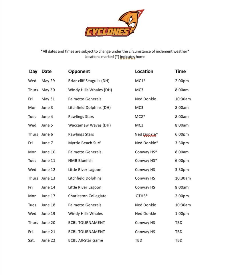 Carolina Cyclones (@ccyclonesbcbl) on Twitter photo 2️⃣0️⃣2️⃣4️⃣ schedule! 3️⃣ days til move in! 4️⃣ days til opening pitch!
#BCBL24 #CsNation
@BCBL2024 @brayers_ <a href="/anthony_zurke1/">Anthony Zurke</a> <a href="/CCampbell7506/">Chris Campbell</a> 2️⃣0️⃣2️⃣4️⃣ schedule! 3️⃣ days til move in! 4️⃣ days til opening pitch!
#BCBL24 #CsNation
@BCBL2024 @brayers_ <a href="/anthony_zurke1/">Anthony Zurke</a> <a href="/CCampbell7506/">Chris Campbell</a>