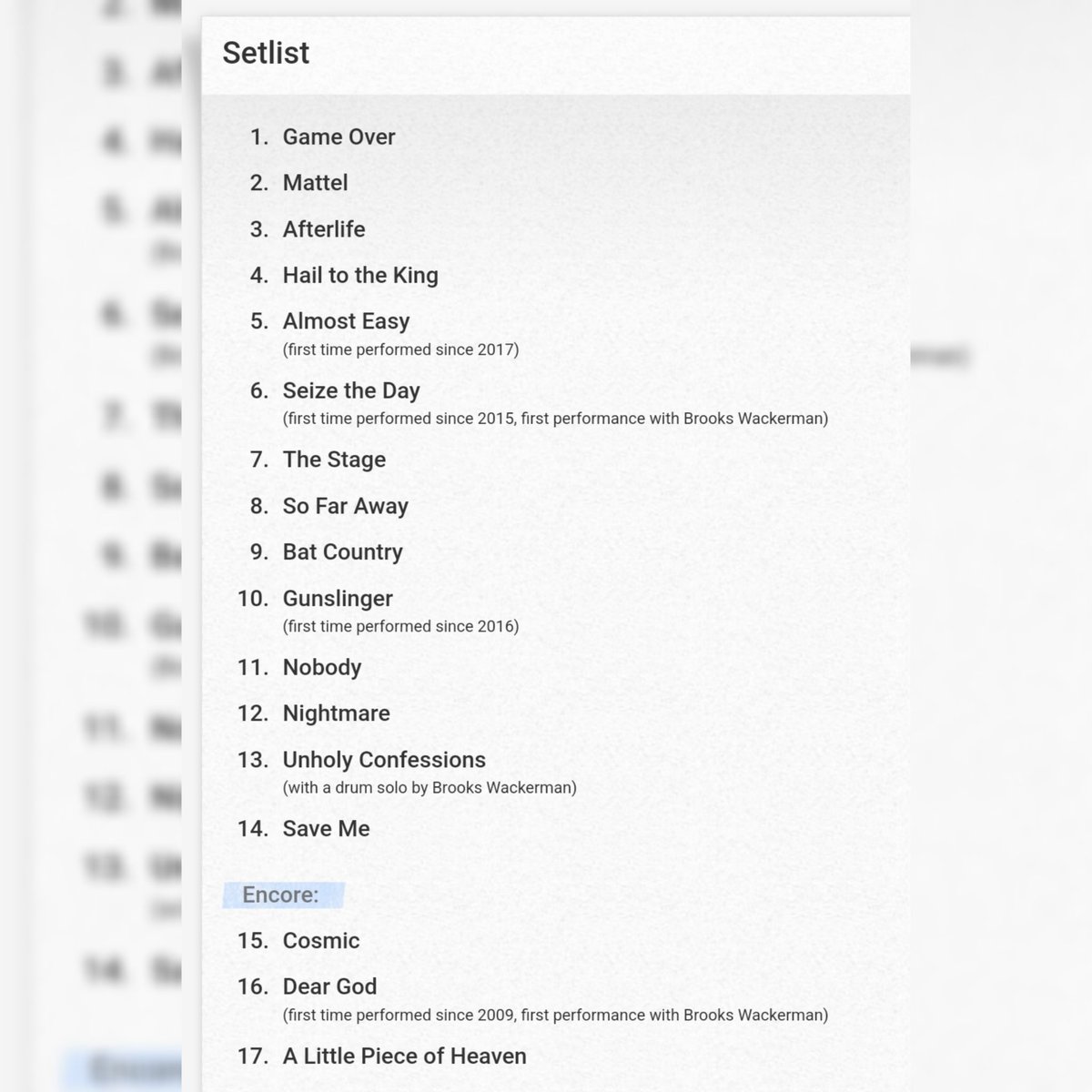 Tivemos que apagar a publicação anterior porque ainda teve a música ALPOH

SERÁ QUE SOBROU ALGUÉM VIVO NA INDONÉSIA? Que setlist do caralho o Avenged Sevenfold fez lá no show de hoje.