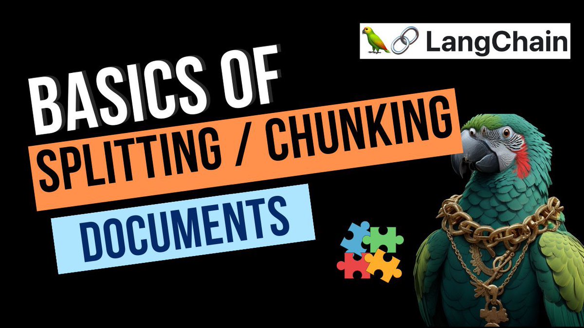 LangChainAI's tweet image. ✂️Basics of chunking &amp;amp; splitting

To create better RAG applications, you need to know how to split/chunk the documents so you preserve the content while asking questions

This may not be as easy as you think!

Great community video going over the basics: youtube.com/watch?v=tMwdl9…