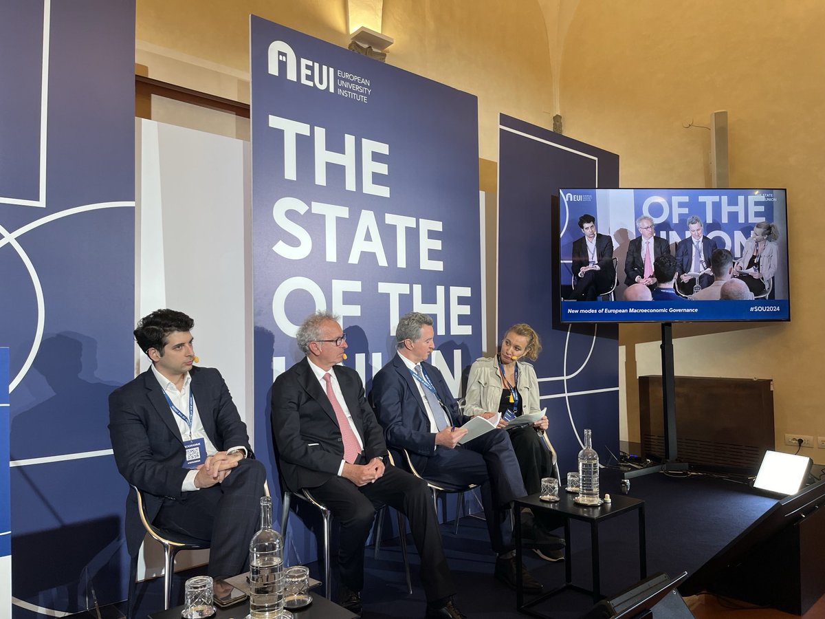 Congratulations to the European University Institute for a successful and informative State of the Union #SOU2024 . Organization was top , panels very high level and useful in run up of European elections . Looking forward to the next edition! PG ⁦@ESM_Press⁩