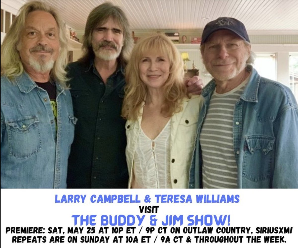 Larry Campbell and Teresa Williams (@larryandteresa) on Twitter photo Excited for our interview with Buddy Miller and Jim Lauderdale on <a href="/siriusxmoutlaw/">SiriusXM Outlaw</a> to air tonight at 10PM ET and through out the week. Check it out! Excited for our interview with Buddy Miller and Jim Lauderdale on <a href="/siriusxmoutlaw/">SiriusXM Outlaw</a> to air tonight at 10PM ET and through out the week. Check it out!