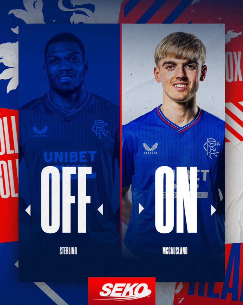 81' SUB: A change for Rangers. ➡️ ON: McCausland ⬅️ OFF: Sterling Rangers 0-0 Celtic | #ScottishCup