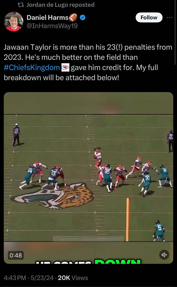We’re in 2024 and people are still making “Jawaan Taylor is better than you think” videos 🤣 …so glad the Jags let him walk