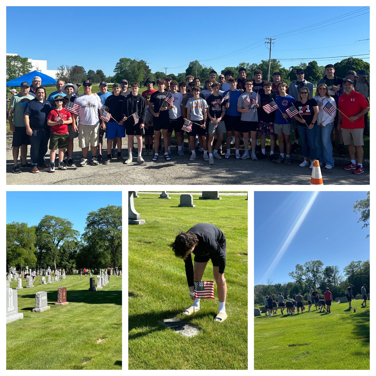 #MSFB continued our tradition of Flags for Vets to honor and pay respect this #MemorialDay2024 to those who served and sacrificed for our country. Thank you boys for coming out!  MSFB 2024: A^N1CAC