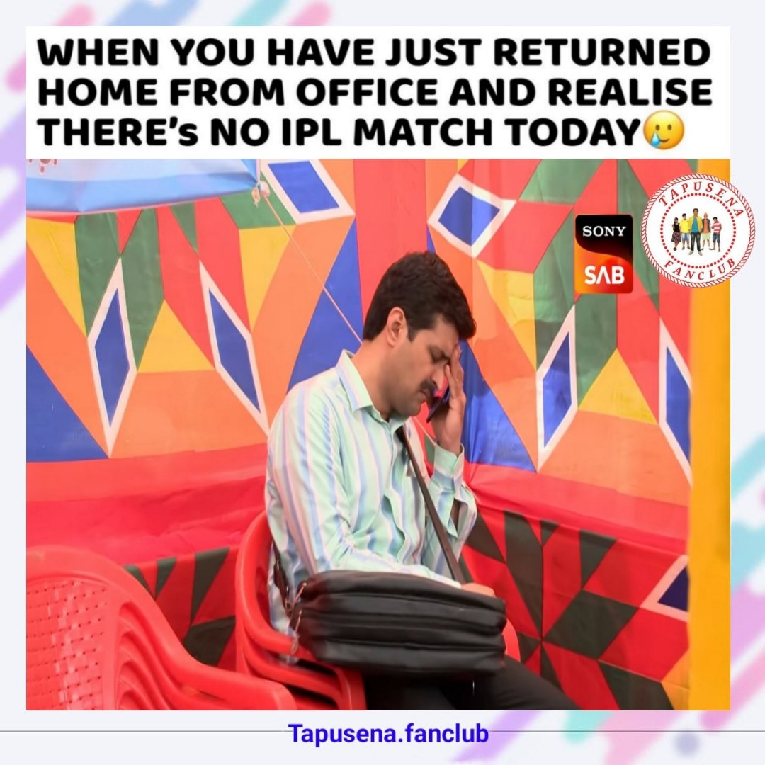 Tapusenafanclub's tweet photo. No IPL Match Today 

#AaoTapusenafanclubKeSangHasteHain #Memes #LoLwithTapusenafanclub #IPLonJioCinema #SachinShroff #MehtaSahab #TSFC #Tapusenafanclub #TMKOC #TaarakMehtaKaOoltahChashmah https://t.co/muLiOjm4fL