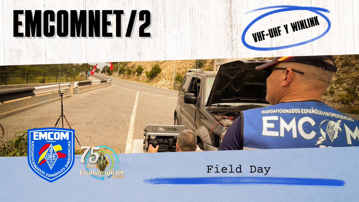 El 16 de Junio tenemos el EMCOMNET/2 Field Day VHF-UHF y Winlink. Desde la vocalía de emergencias continuamos la labor de práctica para familiarizarnos con el sistema Winlink. emergencias.ure.es
<a href="/ure_es/">Unión de Radioaficionados Españoles</a> #emergencias #radioaficionados