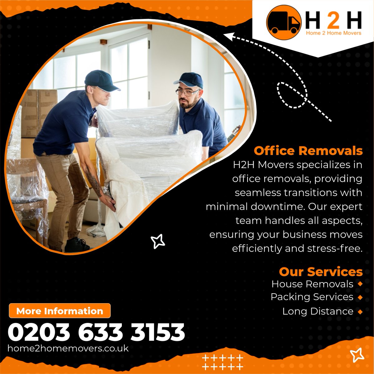 H2HomeMovers's tweet image. Home 2 Home Movers provides efficient office removals at 16 Electric Ave, London. Trust us for a seamless, professional transition to your new workspace.

home2homemovers.co.uk
#OfficeRemovals 
#EfficientMove
#LondonOfficeMove 
#SeamlessTransition 
#WorkplaceRelocation