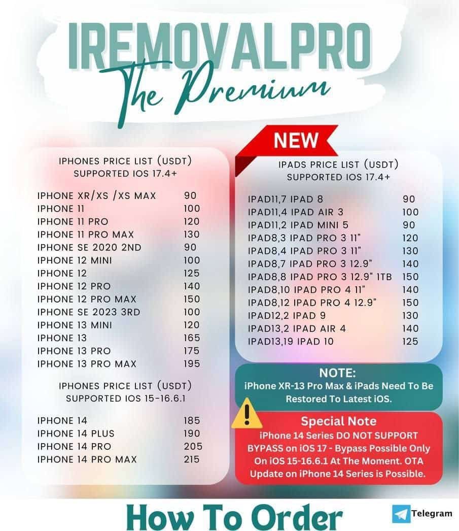 🚀 Who got message simlock/chimera not supported Please try again now more devices are supported right now 🚀

➡️ iRemoval Pro 2.0 Enjoy the PARTY 💪🏻⚠️⚠️

t.me/appleidinfoser…