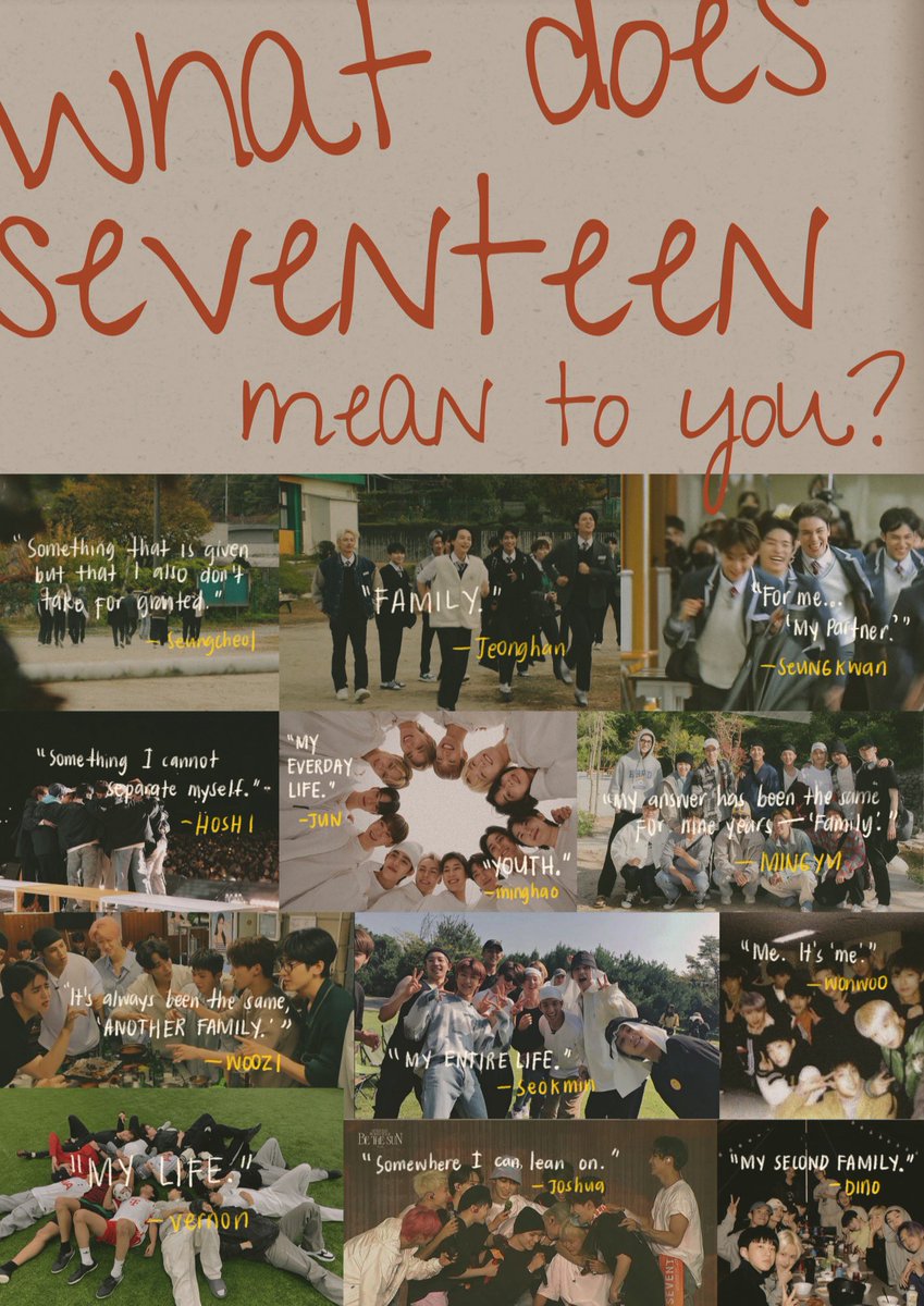 "what does ‘seventeen’ mean to you?"

— family ♡