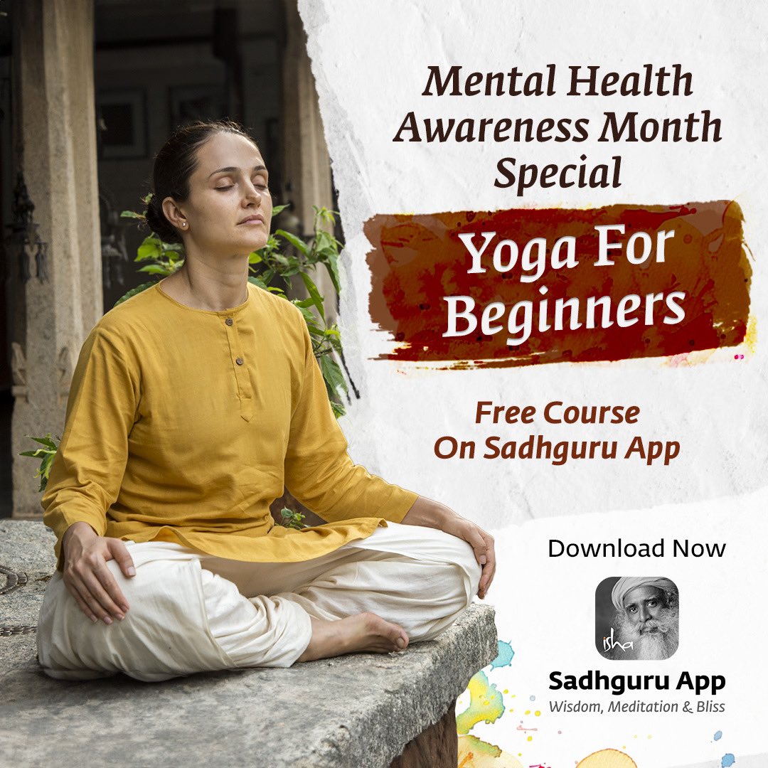 Give your mental wellness a boost with this fabulous 45-minute 'Yoga for Beginners' module designed by Sadhguru. Available only on Sadhguru App! Link: sadhguru.app.link/sm_insta #mentalhealth #mentalhealthawareness #yoga #meditation