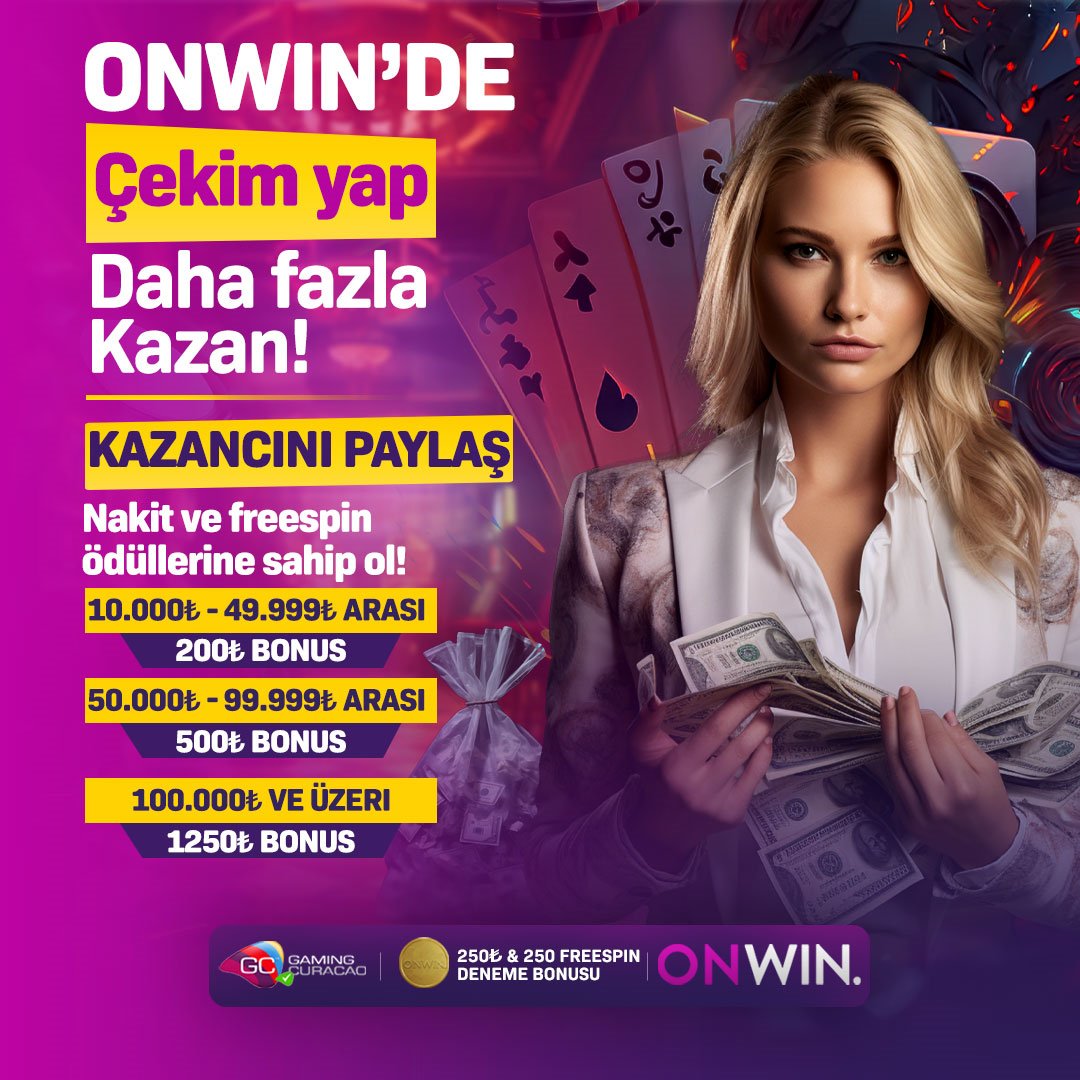 💰 #Onwin'de Çekim Yap, Kazan!

🎈10.000 - 49.999 TL Çekime 200 TL 
🎈50.000 - 99.999 TL Çekime 500 TL
🎈100.000 TL ve Üzeri Tüm Çekimlere 1.250 TL

🫳 Yaptığın Çekimin Resmini Twitter yada Forumlarda #Onwin Etiketi İle Paylaş 1.950 TL Kazan!

💦 Giriş : cutt.ly/onwingunceladr…