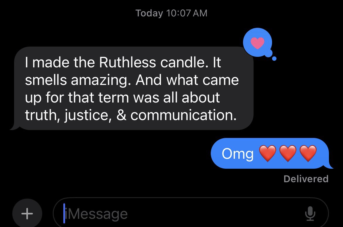 I got this text before the retreat. Before the latest chaos. I LOVE how Jim is always protecting me. Thank you for bringing the best people into my life ❤️ as I strut away from the worst. Make your own candle at the next Ruthless in the Rockies! September 19th - 23rd!