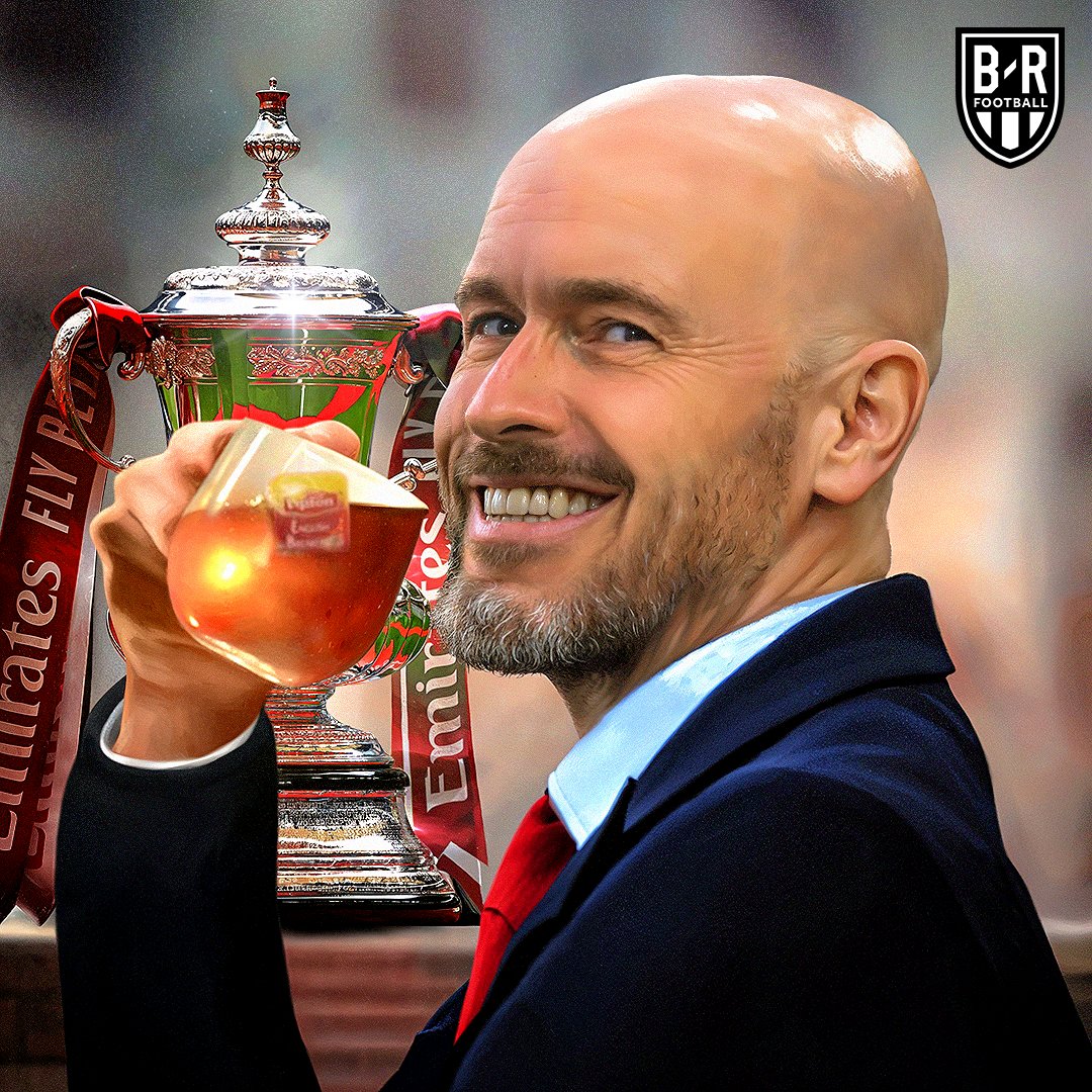 brfootball's tweet image. Erik ten Hag wins the FA Cup a day after reports suggest he's about to lose his job 😏