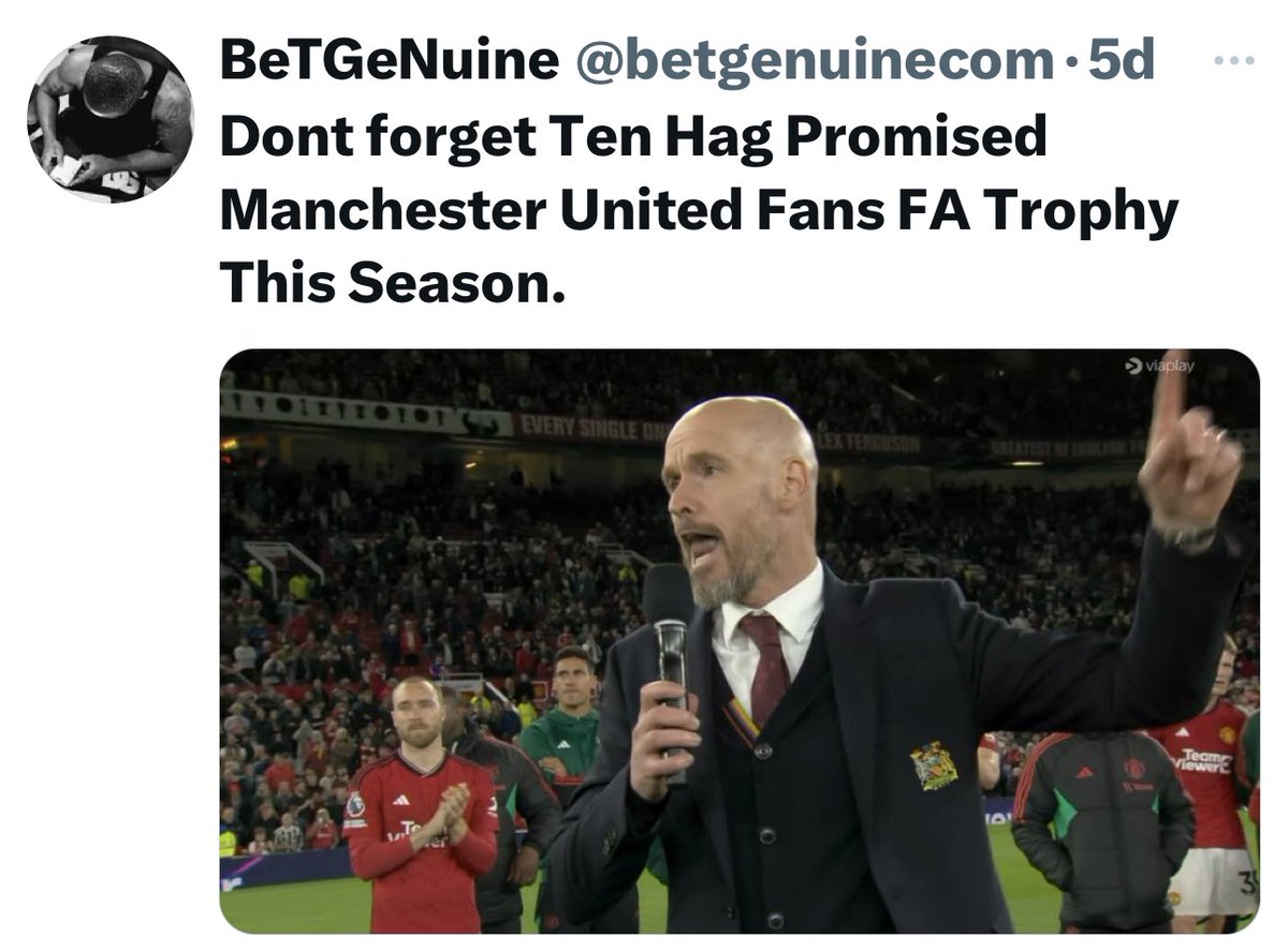 Ten Hag has fulfilled his promise to Manchester united fans. He is Him!