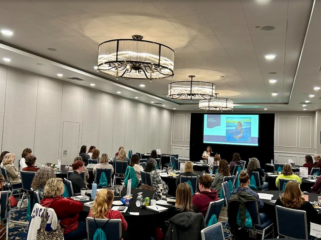 Leading a corporate women’s retreat, I guide attendees through meditation. We focus on the present, connecting with our breath and senses. We release stress, finding hope and strength. Through visualization, we inspire positivity and leave with inner peace. #GuidedMeditation