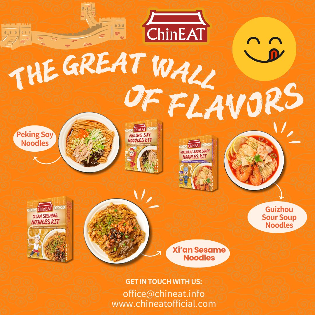 The Great Wall right in your kitchen! Visit chineatofficial.com drop an Email to office@chineat.info and keep in touch with us!⁠ #chinesefood #asianfood #peking #guizhou #Xi'an #chineat #中餐 #面 #西安 #贵州 #炸酱面 #酸汤面 #芝麻拌面