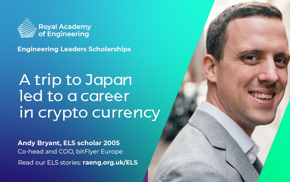 “Expect the unexpected when you apply. You can’t plan everything… it’s good to be open minded.” A trip to Japan led to landing a career in crypto currency, thanks to the ELS programme. Learn more about Andy’s journey and how he became COO of @bitFlyer: raeng.org.uk/els