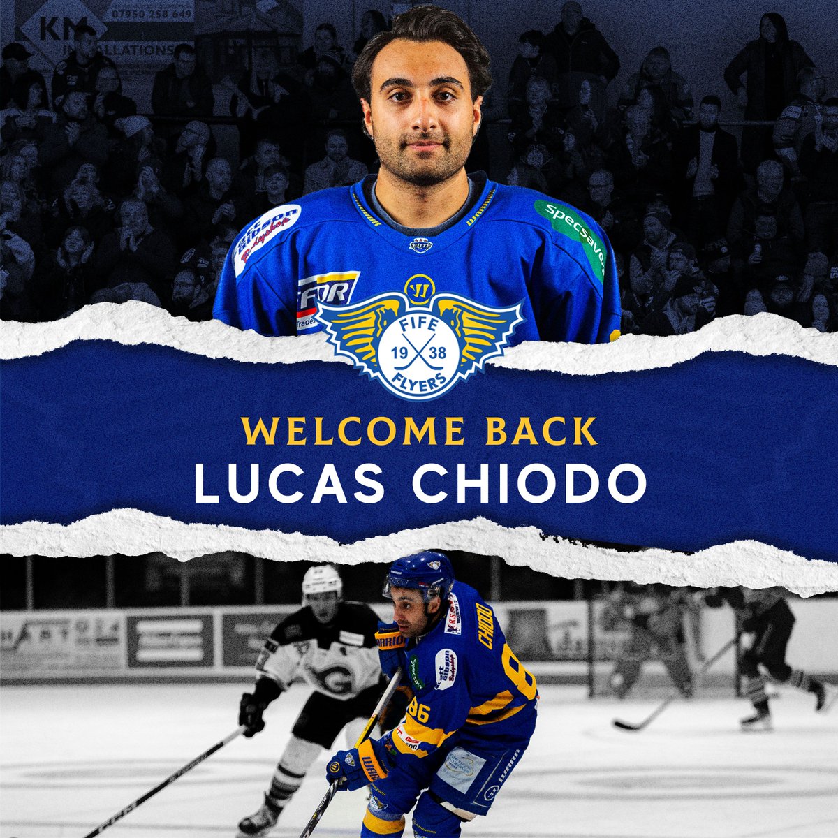 FifeFlyers's tweet photo. 📰 Chiodo Signs Up For Second Season with Fife Flyers

Fife Flyers Ice Club are delighted to announce the return of popular forward Lucas Chiodo for the 2024/25 season. 

🔗 Read more: https://t.co/0hiK4SUi60 https://t.co/x8eAZAC5Jj