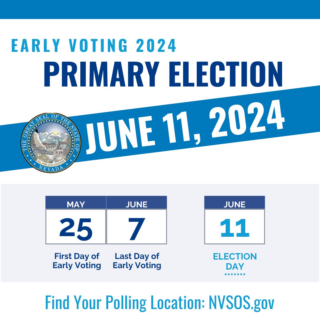 The best way to kick off Memorial Day Weekend? Going with your friends and family to vote in Nevada's June Primary! Find your polling location: ￼ nvsos.gov/sos/elections/…